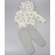 F32565:  Baby Sheep Print Hooded Cuddle Fleece Top & Jog Pant Set (6-24 Months)